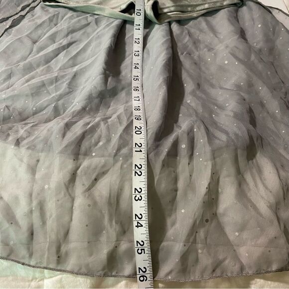 Glamour solo dance costume custom silver gray 2 piece skirt crop top XLC child - Picture 12 of 13